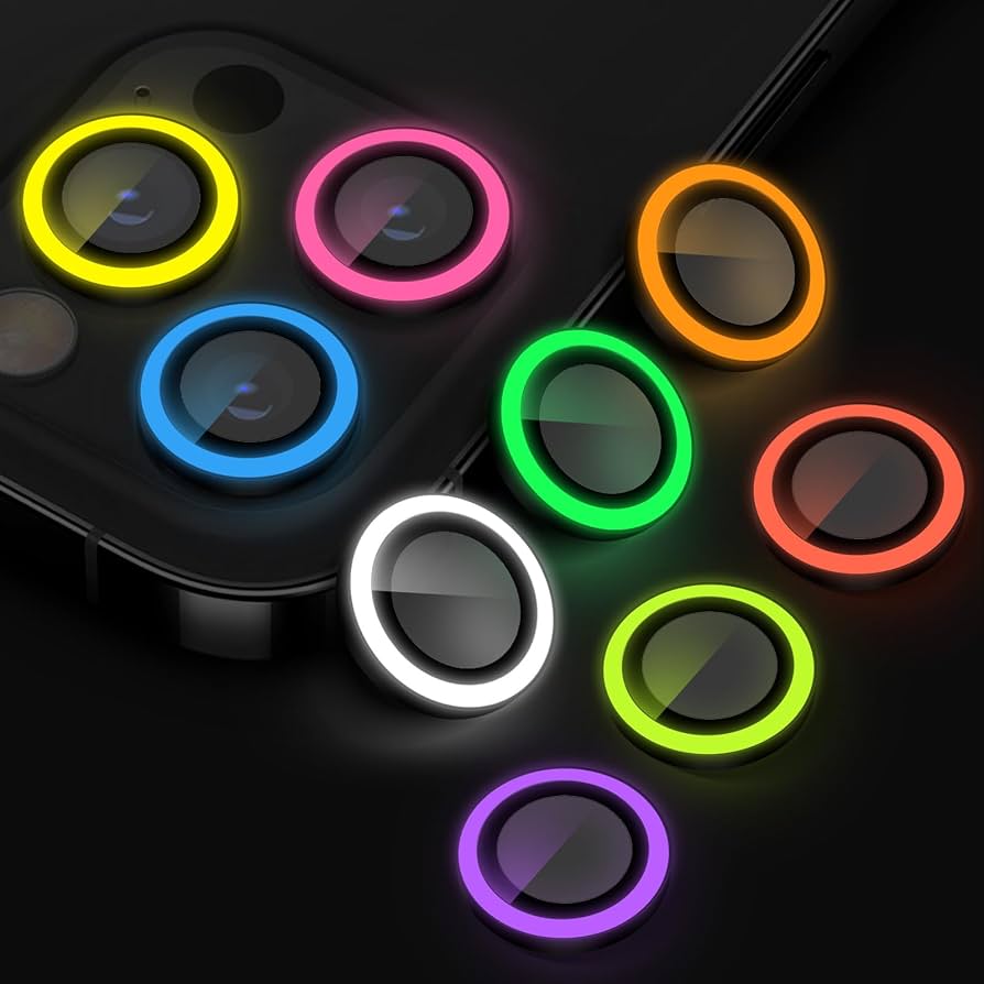محافظ لنز شب رنگی iphone 13 / iphone 13mini / iphone 12peomax ( محافظ لنز این سه مدل موبایل با هم مشترک هستند )