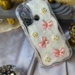 قاب موبایل گل پروانه ای شاین دار 3D برجسته a20s