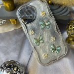 قاب موبایل گل پروانه ای شاین دار 3D برجسته iphone 13pro