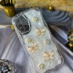 قاب موبایل گل پروانه ای شاین دار 3D برجسته a53