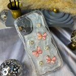قاب موبایل گل پروانه ای شاین دار 3D برجسته a22 4g / m32 ( قاب های این دو مدل موبایل با هم مشترک هستند )