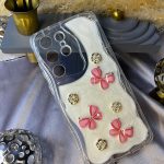 قاب موبایل گل پروانه ای شاین دار 3D برجسته s23ultra