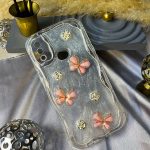 قاب موبایل گل پروانه ای شاین دار 3D برجسته a10s