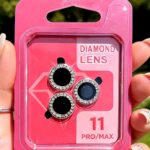 محافظ لنز نگین دار iphone 11 / iphone 11promax / iphone 11pro ( محافظ لنز این سه مدل موبایل با هم مشترک هستند )