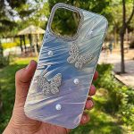 قاب موبایل پروانه برجسته مرواریدی iphone 11