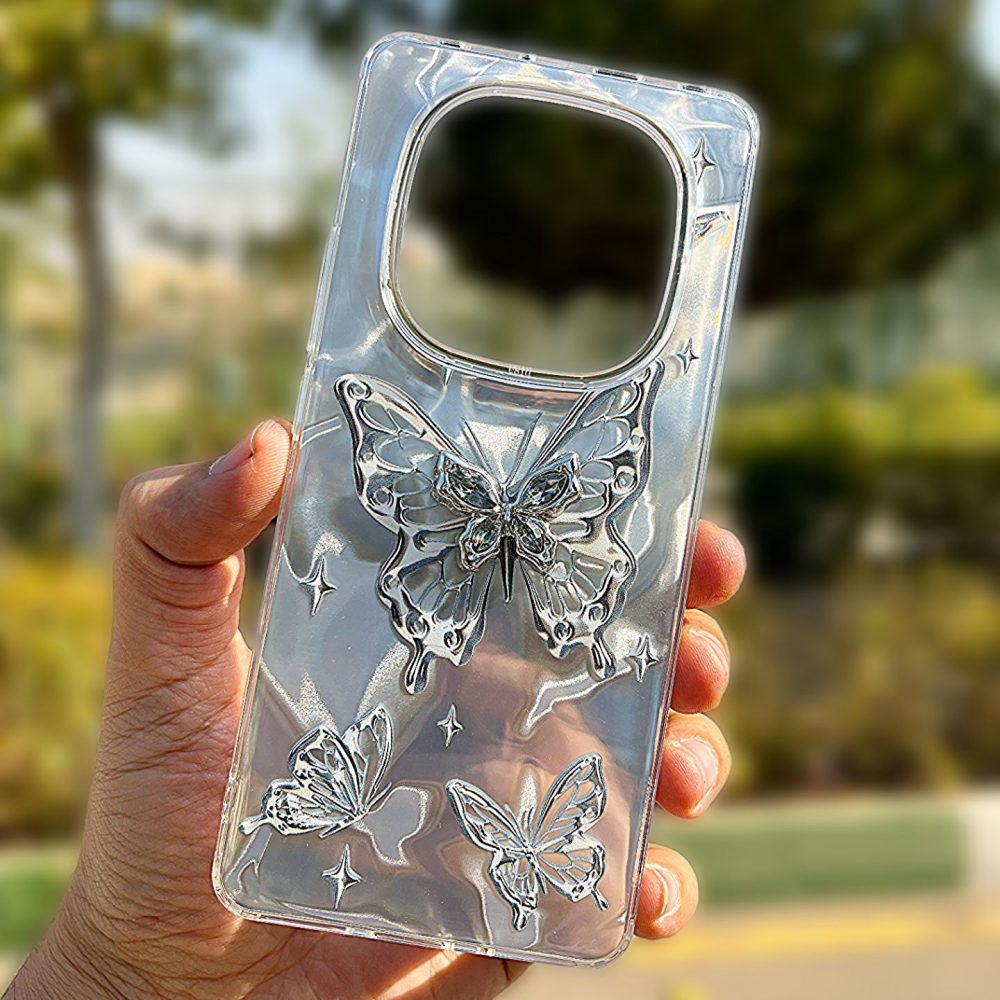 قاب موبایل هولوگرامی پروانه ای note 14pro 4g+5g / poco x7 / note 14pro plus ( قاب های این سه مدل موبایل با هم مشترک هستند )