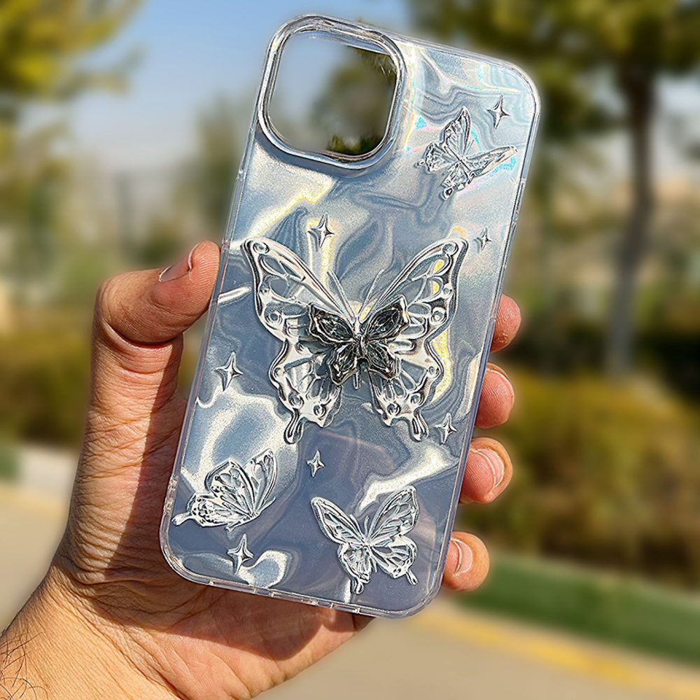 قاب موبایل هولوگرامی پروانه ای iphone 13