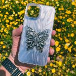 قاب موبایل پروانه ای بالدار برجسته iphone 13 / iphone 14  ( قاب های این دو مدل موبایل با هم مشترک هستند )